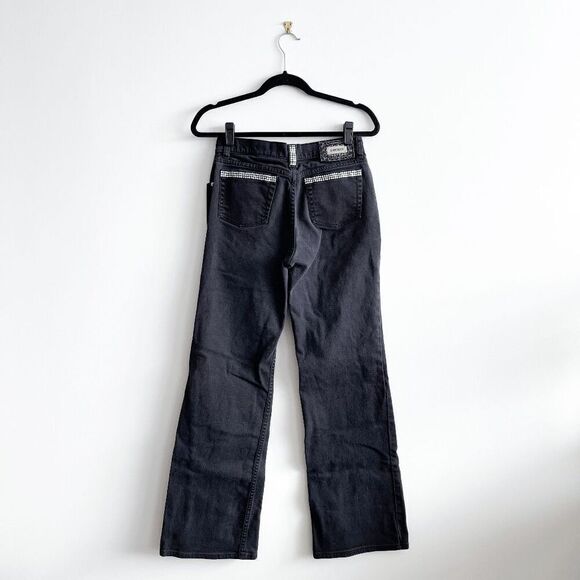 Lawman Women's Slim Fit Jeans Bootcut Denim Rhinestones Black Western Size 7 - Picture 3 of 9